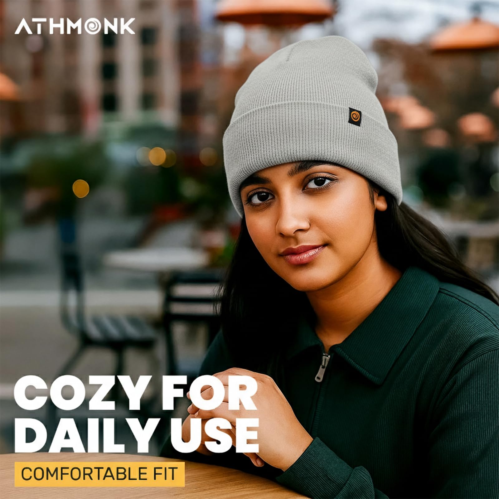 Athmonk Winter Woolen Beanie Cap for Men & Women | Warm Cuff Head Cap for Winters | Cold Weather Hat for Girls & Boys 100% Woollen Fabric Ultra Soft & Cozy | Garam Topi for Man